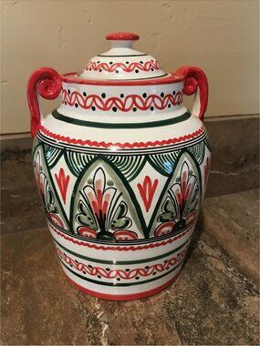 Ceramica De La Cal Cookie Jar Canister